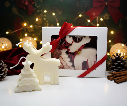 Christmas set reindeer tree